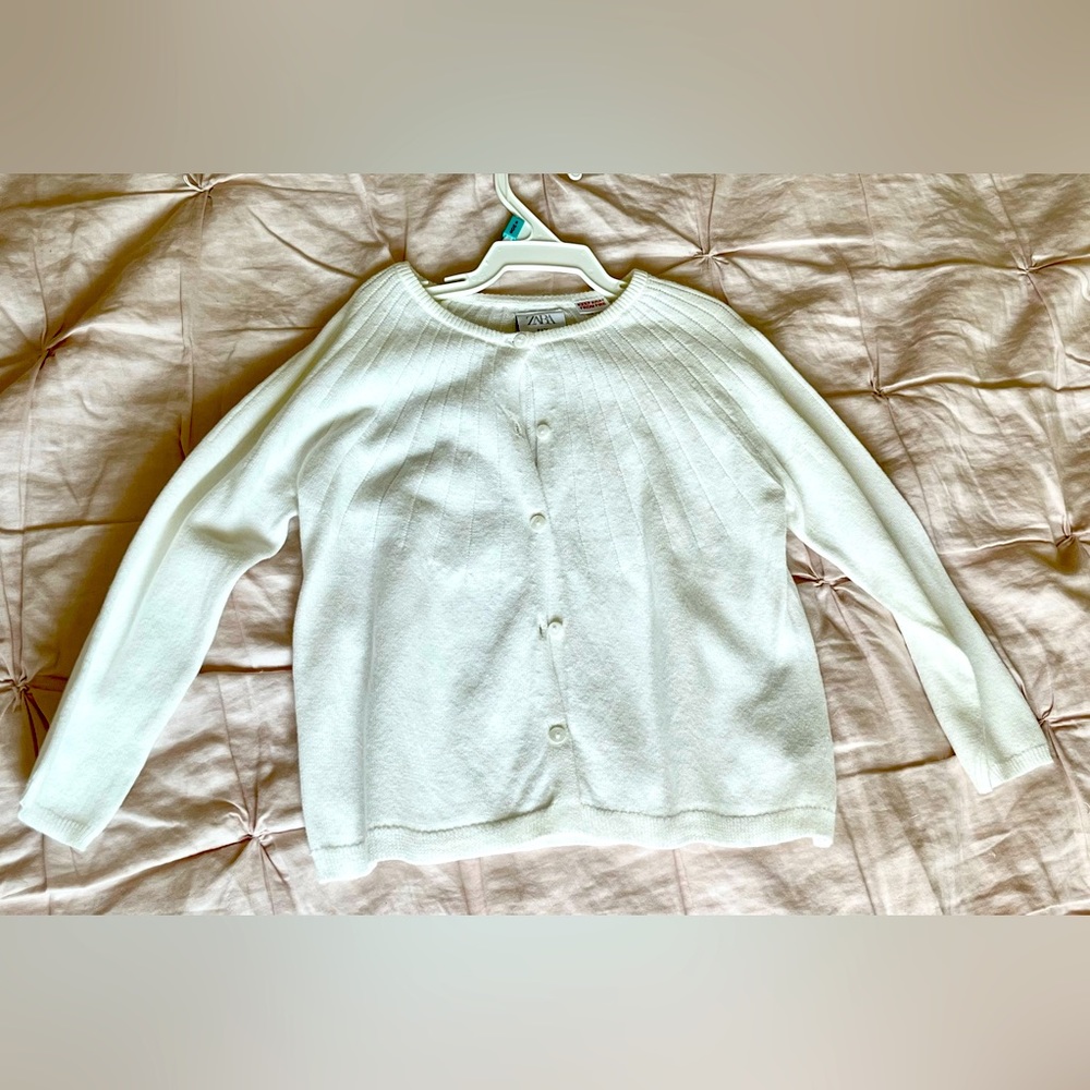 ZARA white knit cardigan- size 2T-3T